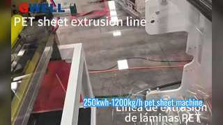 250Kwh,1200kg/jam lini produksi lembaran PET