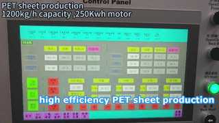Produksi PET 1200kg/jam, motor 250Kwh