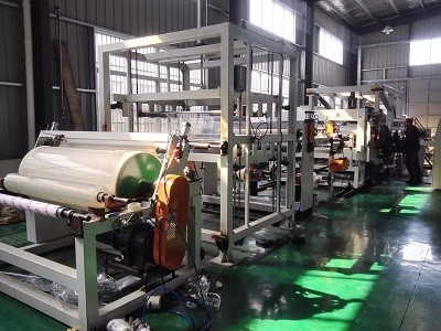Beli Transparan / Warna TPU Film Ekstrusi Kain Mobil Line Single Screw 500kg/H online manufacture