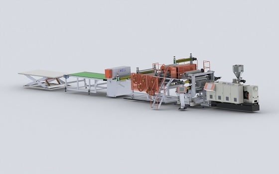 Beli Twin Screw LVT Kayu Plastik Lantai Ekstrusi Line LVT Lantai Produksi Mesin online manufacture