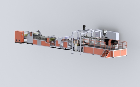 Beli Twin Screw PET Plastic Sheet Extruder Line 0,15 - 2 mm Ketebalan lembaran 3 lapisan ko-ekstrusi online manufacture