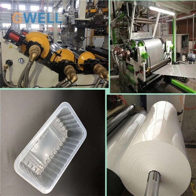 Beli Mesin Ekstrusi Lembaran PP Kapasitas Tinggi Konsumsi Daya Rendah dengan Lebar 600-1220mm untuk Termoforming online manufacture