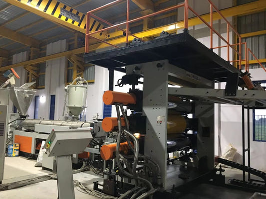 Sintetik Resin Mengkilap Genteng PVC Garis Ekstrusi Papan Atap ASA Co Mesin Ekstrusi